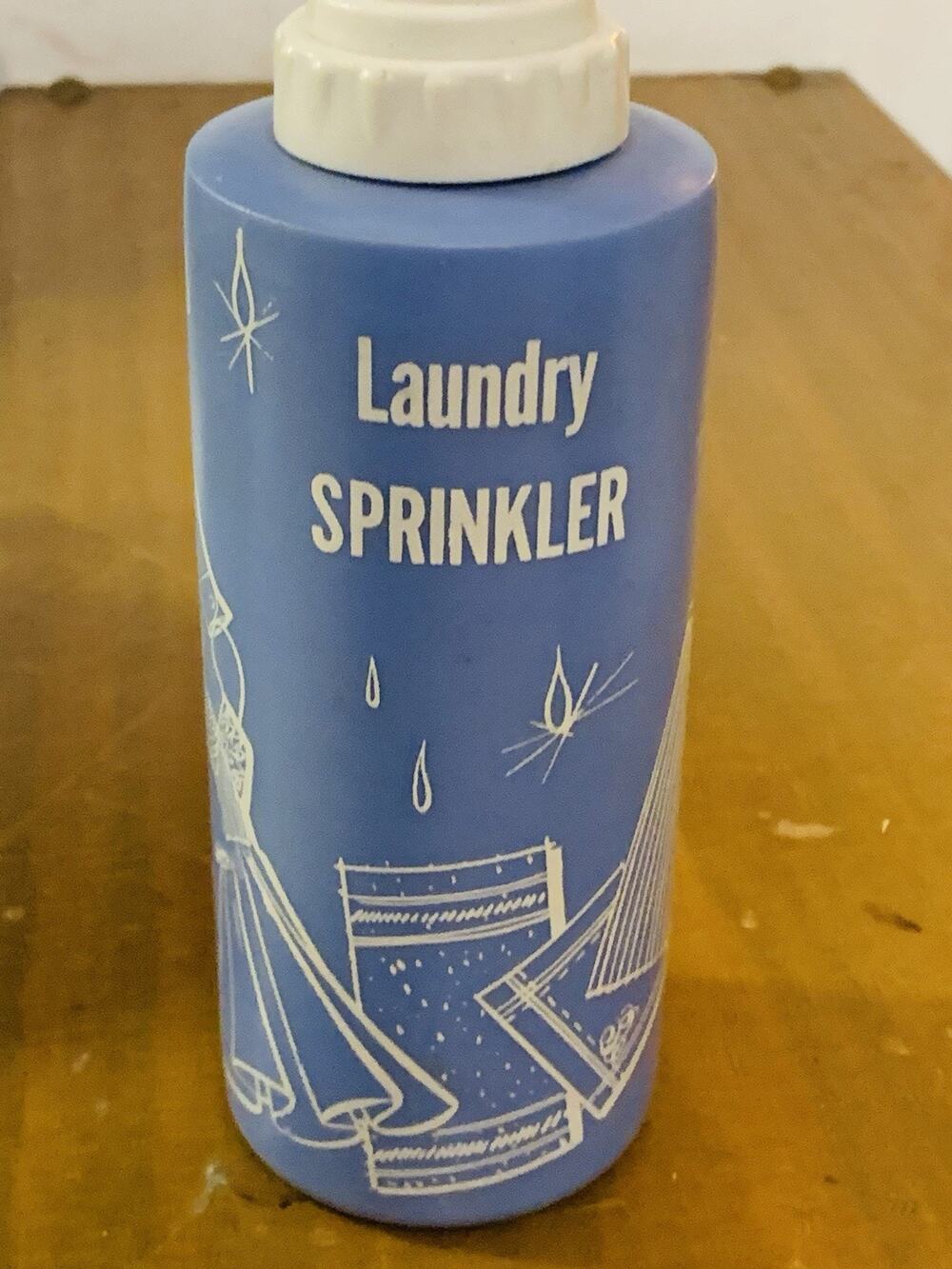 Vintage MCM Blue Plastic Laundry Sprinkler Bottle – Mid Century Ironing Water
